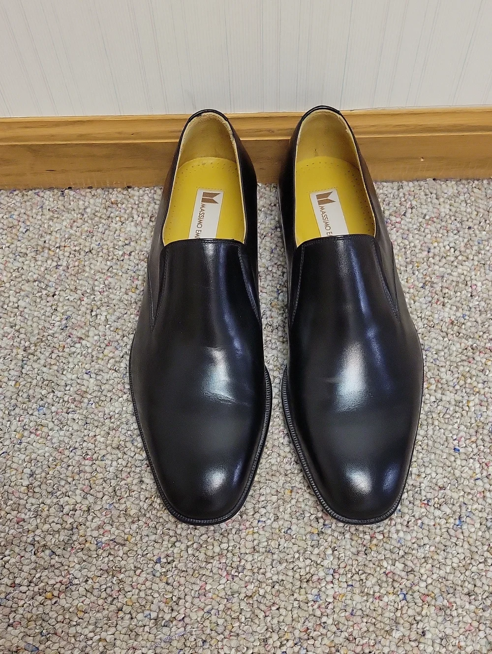 Massimo Emporio Black Slip-On Men's Dress Shoes New 10.5 Office Old Money